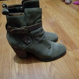 Ivanka Trump army green suede ankle boots